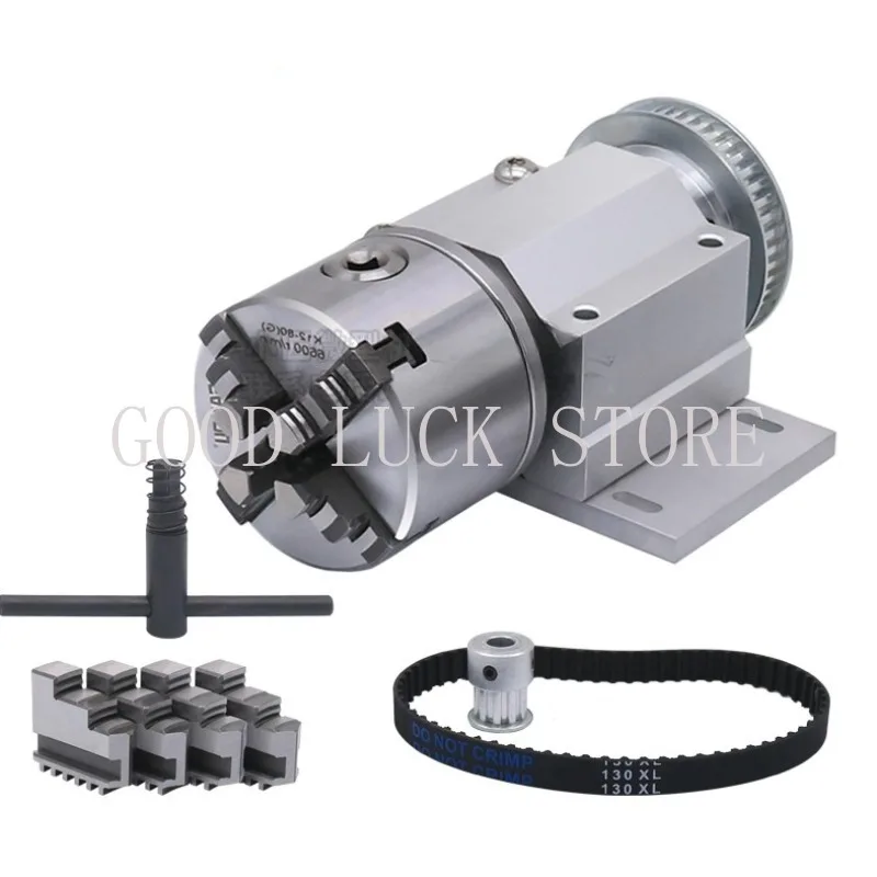 3 Jaw Chuck 100mm 80mm 4 Jaw Chuck for Mini CNC Router Woodwork Laser Marking Machine Rotary Axis Bead Machine