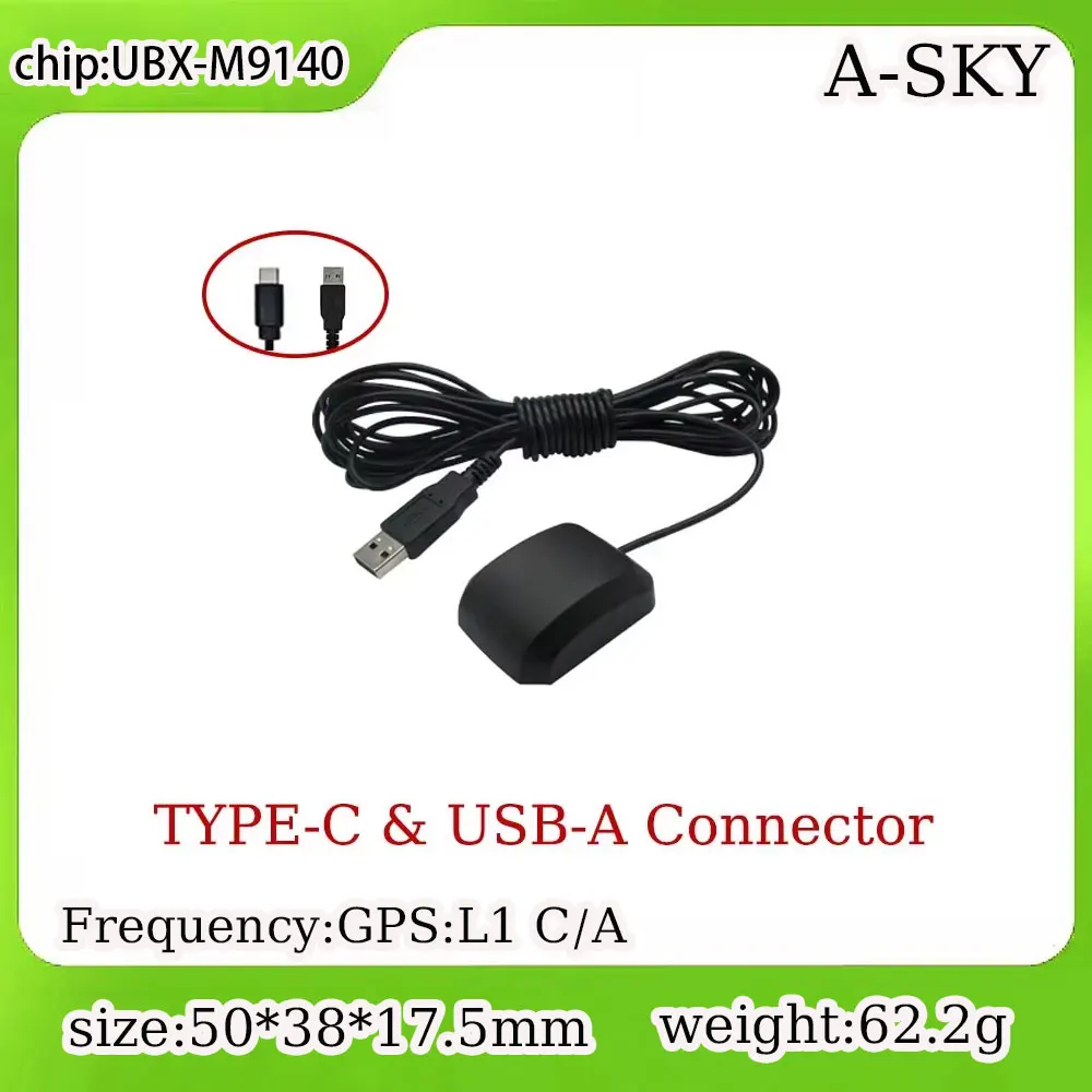 UBX-M9140 GNSS Module High Precision GPS Positioning Module Antenna TYPE-C & USB-A Connector for Industrial Noise Reduction UAV