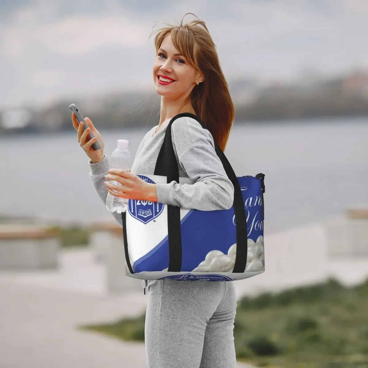 Bolso de mano personalizado Zeta Phi Beta Sorority para mujer, bolso de viaje de hombro con letra griega de gran capacidad 1920 para gimnasio y playa