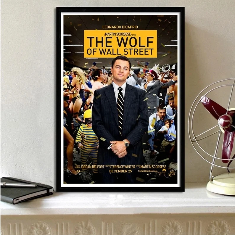 الفيلم الكلاسيكي وولف أوف وول ستريت ملصق الفيلم قماش اللوحة ليو ميمي صور فنية للجدران غرفة نوم مكتب نادي ديكور المنزل
