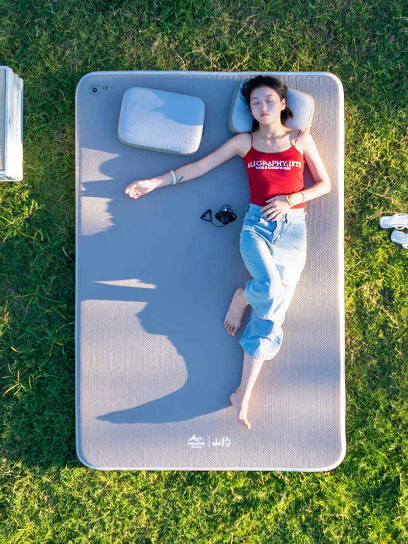 Tent Mat 1-2 Person  Inflatable Mat 10cm Thicken Sleeping Mat Lohascamping Camping Air Mattress Compact Folding Sleeping Bed