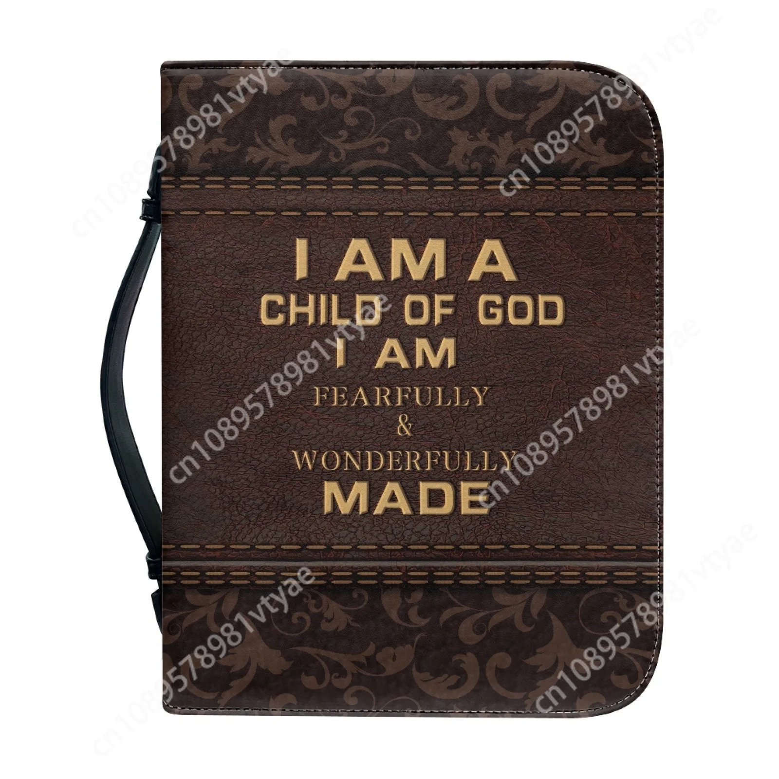 

PU Leather Bible Bag Cover Case for Women Men Zipper Handle Handbags Bible Hymns Bible Cover Case Carrying Custom Storage Bags