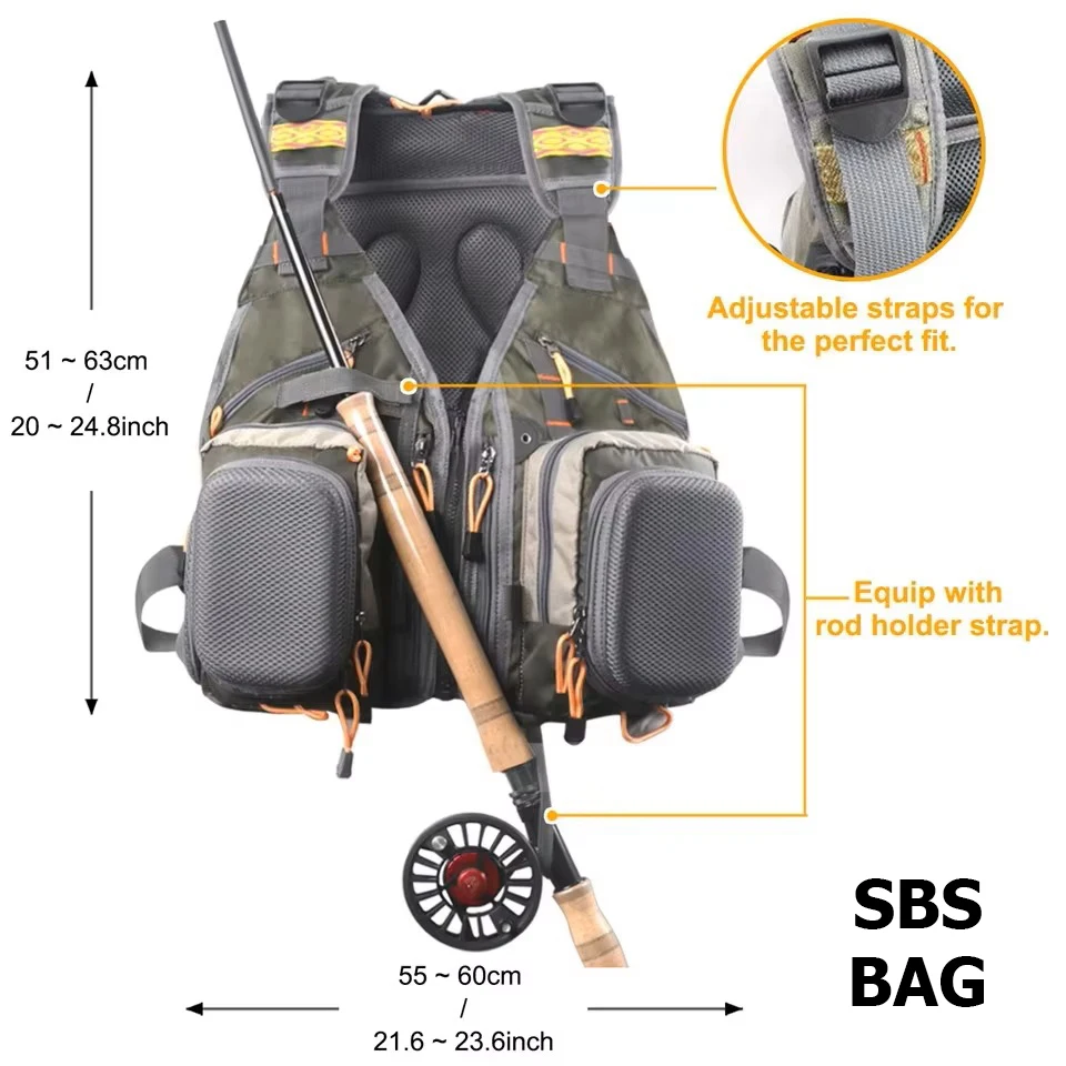 MAXIMUMCATCH Adjustable Breathable Mesh Fly Fishing Vest & Tackle Backpack – Multi-Pocket Outdoor Fishing Vest view 3