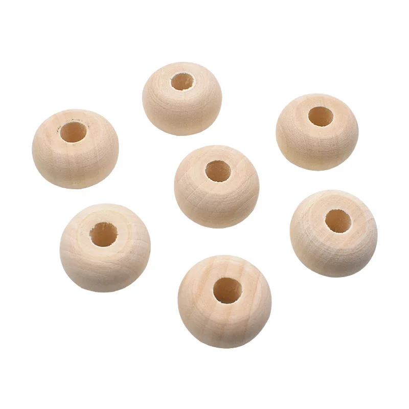 20 Stück 20x12MM Natürliche Holzperlen DIY-Zubehör für Bastelarbeiten Handgemachter Schmuck Deko Runde Holzperlen für Hochzeitsdekorationen
