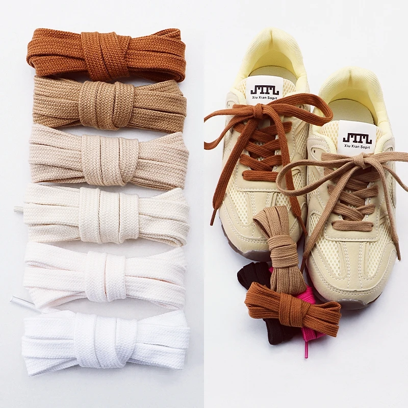

New Flat 8mm Classic Shoelaces for Sneakers Colored Shoe Laces Sport Shoes Boots Shoelace Accessories for Woman Man 2Pair/3Pair