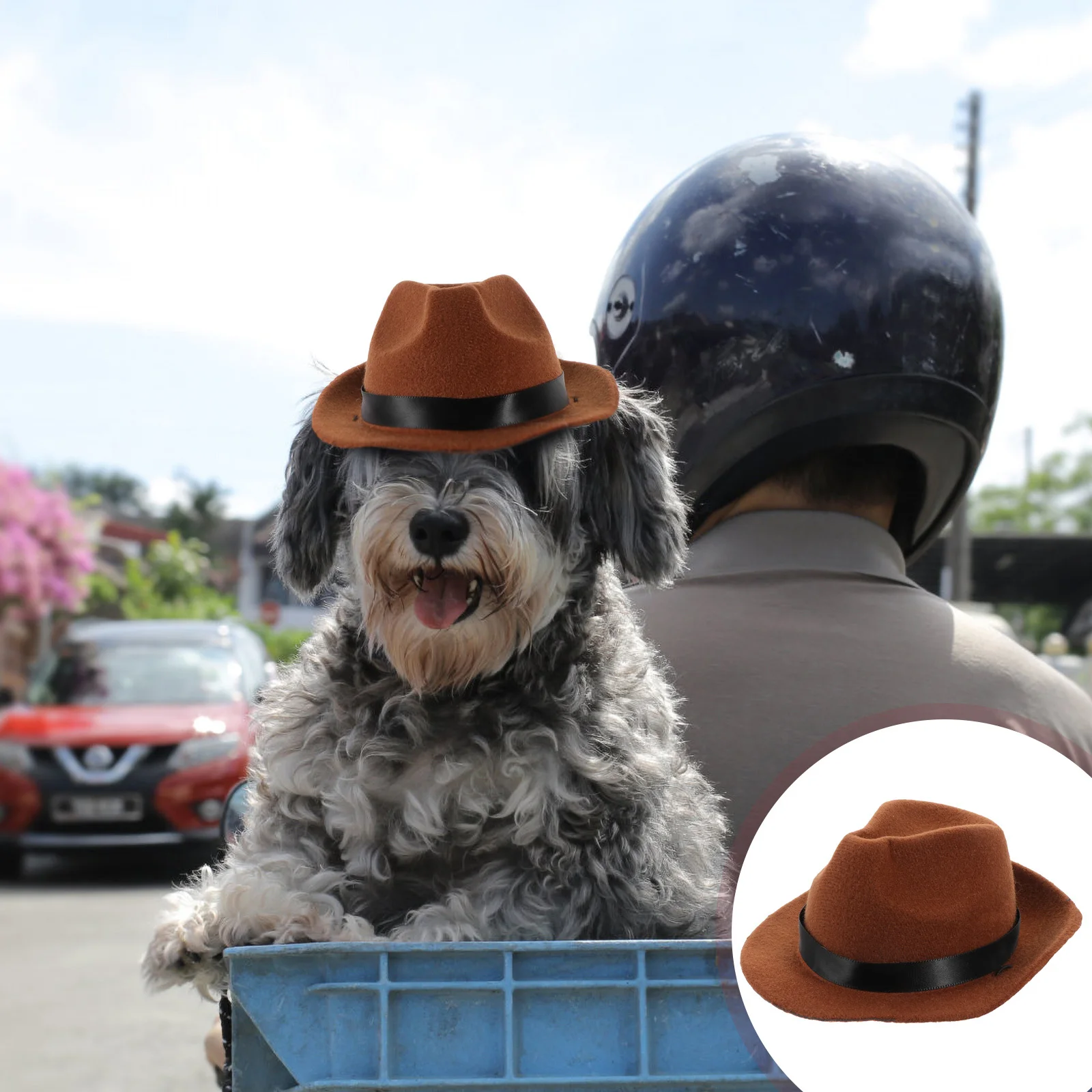 

Dog Denim Hat Comfortable Cotton Material Adjustable Strap Suitable for Pet Parties Festivals Photo Shooting Stylish Puppy