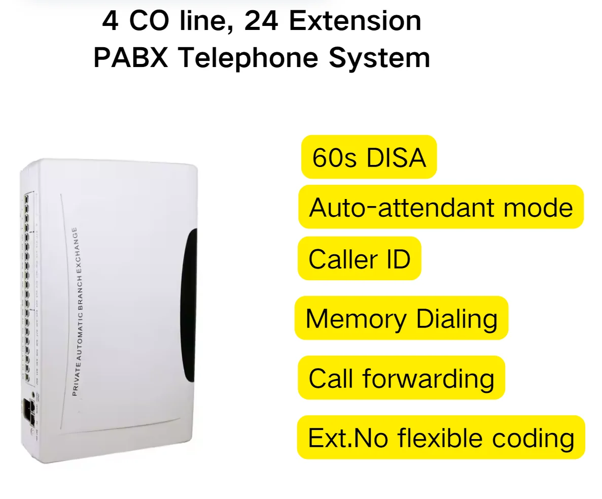Hotel Pabx Key Teplephone System 4 Co Lines 16/24/32 Extensões Troca de Telefone Pabx