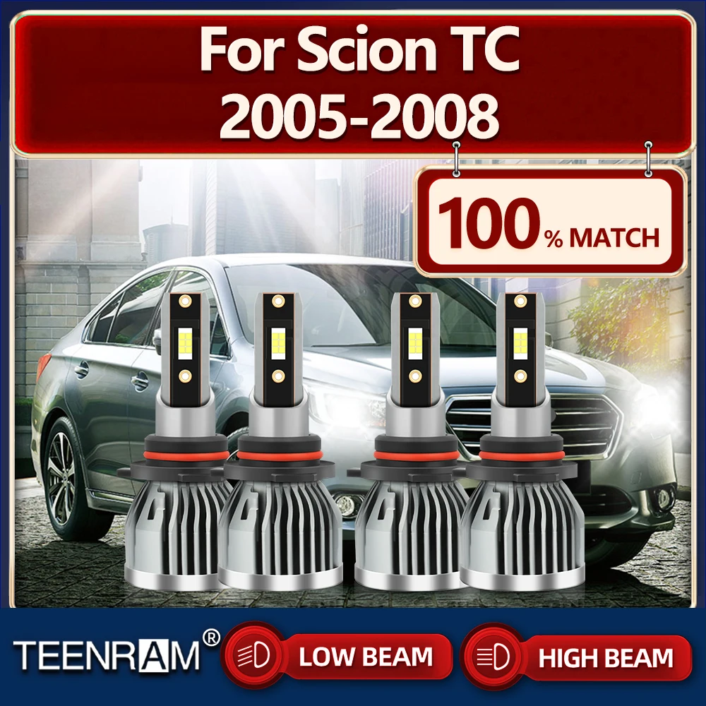 

40000LM Canbus LED Headlight Bulbs 6000K White Auto Headlamps 12V High Low Beam Car Lights For Scion TC 2005 2006 2007 2008