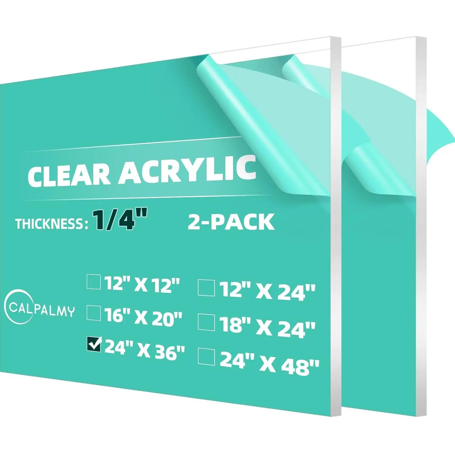 Clear Acrylic Sheets 24x36, 1/4" Thick for Crafts, Signs, Displays; Cut with Tools