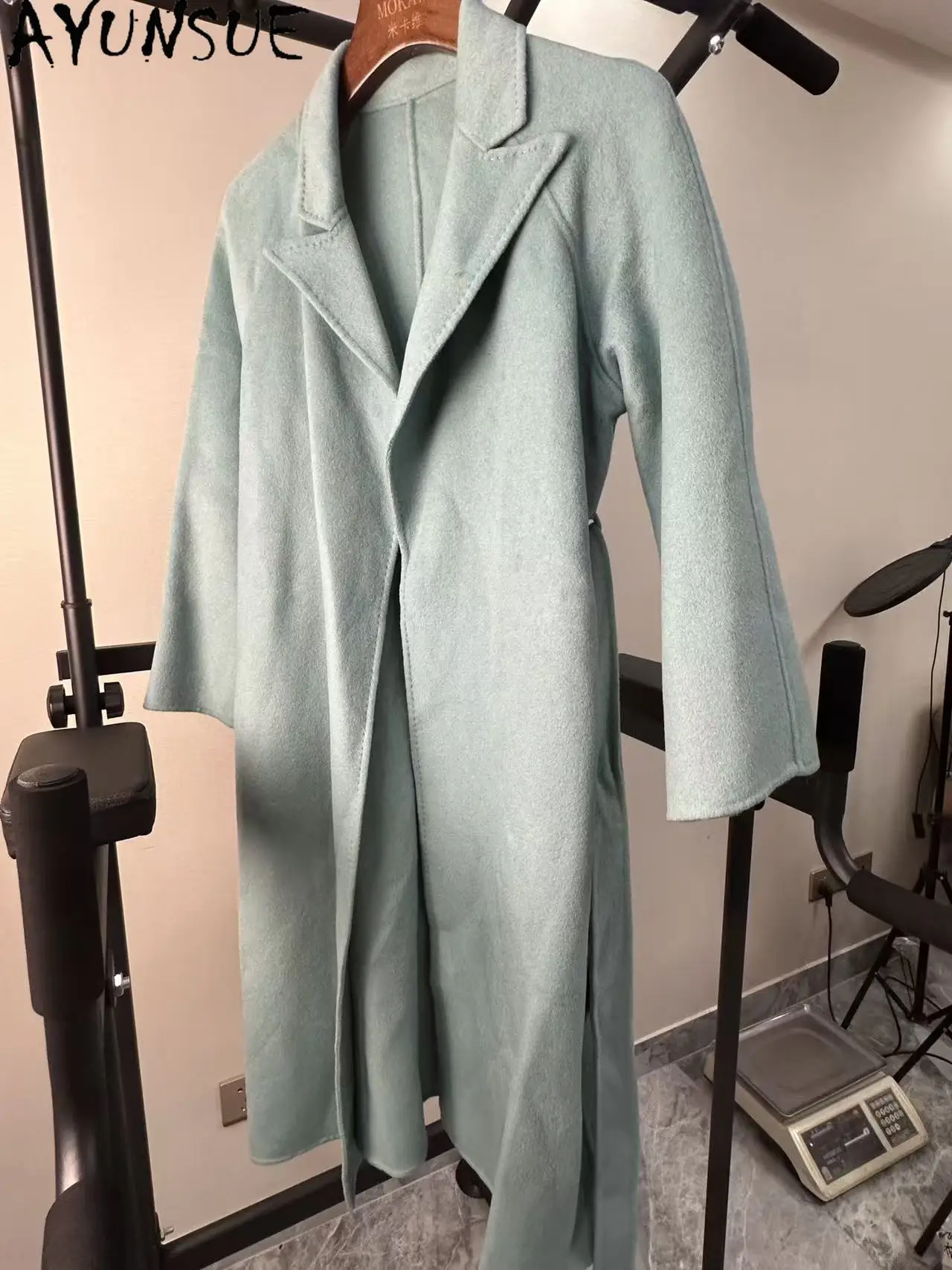 AYUNSUE 100% سترة صوف النساء الملابس الشتوية منتصف طول خندق معطف امرأة فريدة من نوعها تعزيز عيوب صغيرة لا استرداد لا تبادل #1