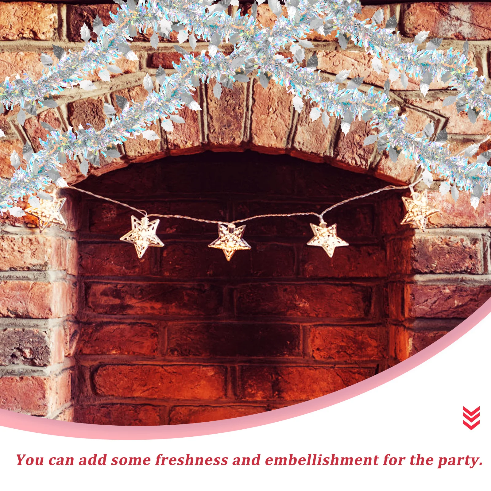 

New Year Tinsel Garland Thick Shiny Hanging Decoration Indoor Outdoor Party Ornament Festival Supply Background Prop