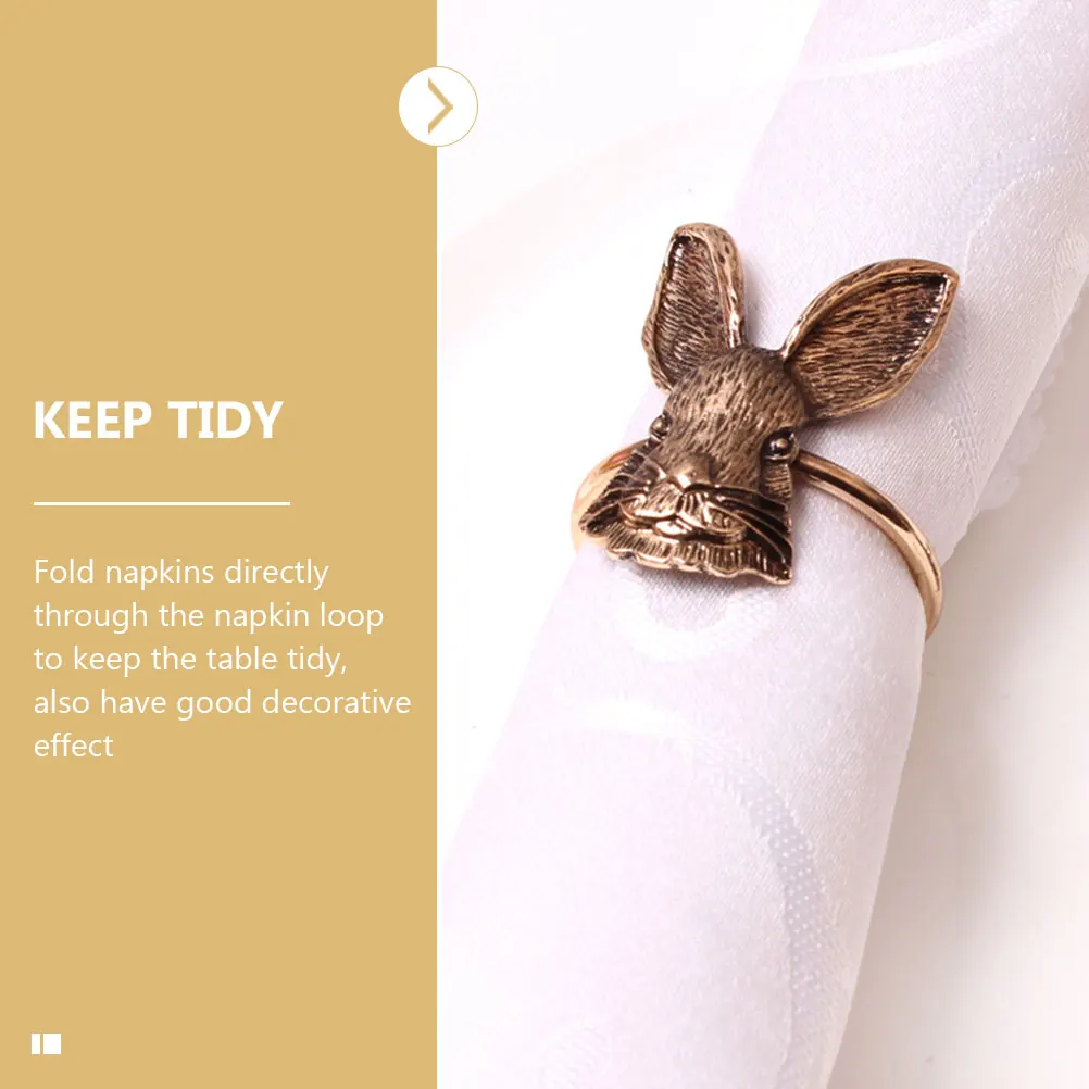 

6pcs Golden Napkin Rings Reusable Dining Napkin Holder Thanksgiving Decor Serviette Holder for Home Restaurant