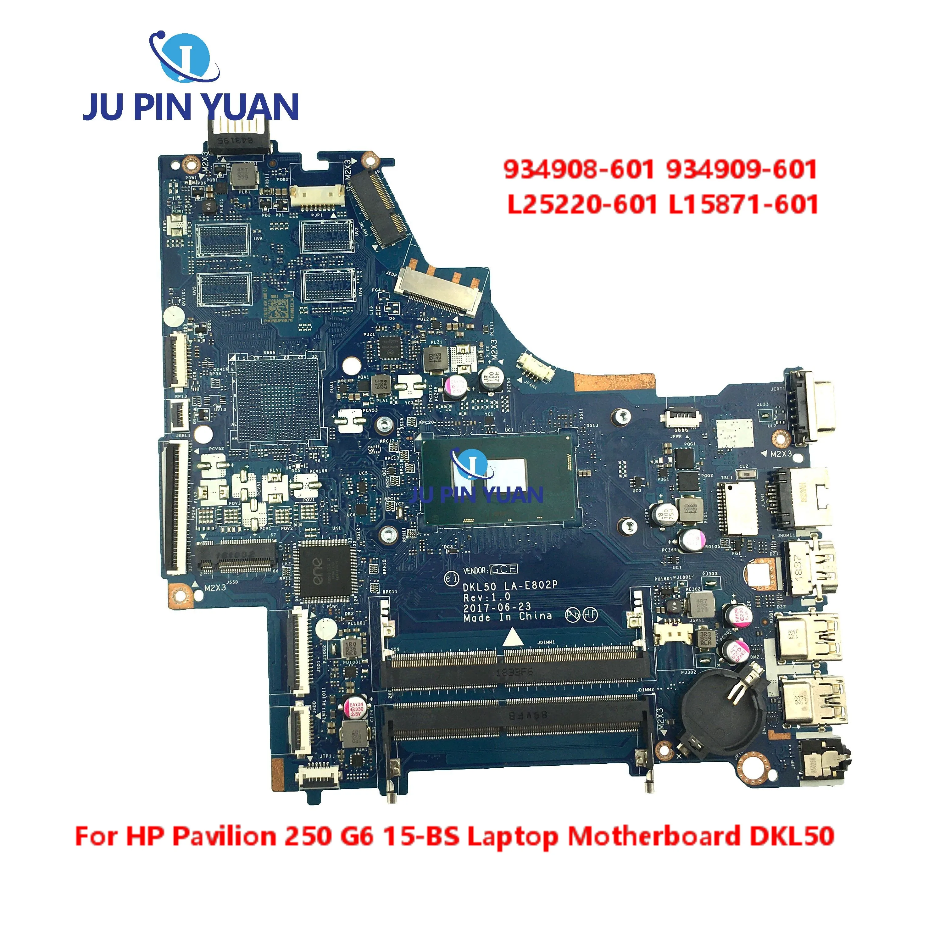 

934908-601 934909-601 для ноутбука HP Pavilion 250 G6 15-BS, материнская плата DKL50 LA-E802P, десктопная версия, полностью протестированная