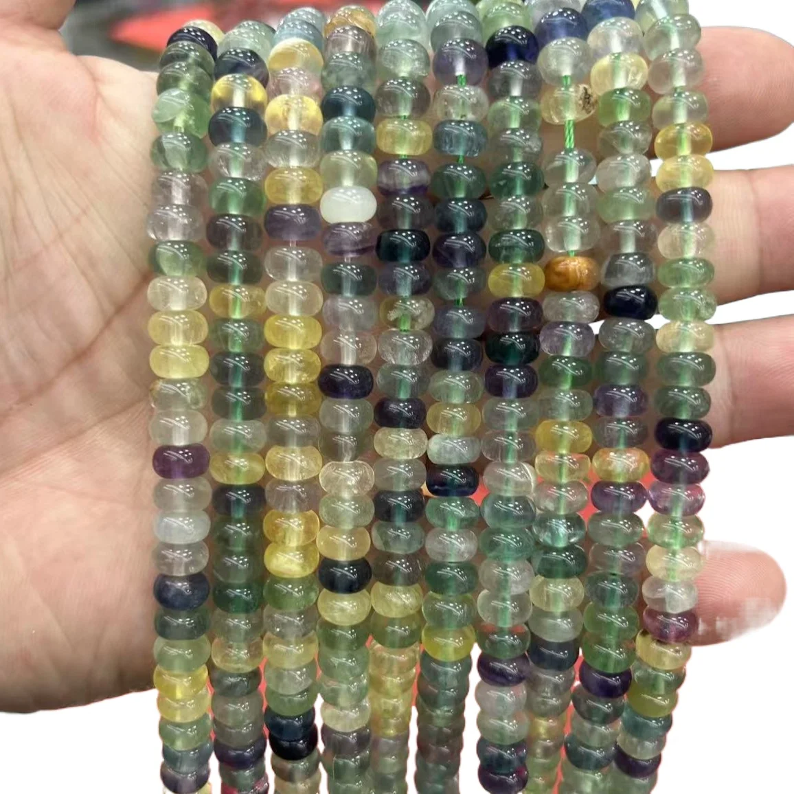 Large Irregular heart water droplet Natual Crystal Quartz Colourful Fluorite Nugget Beads For DIY Jewelry Making
