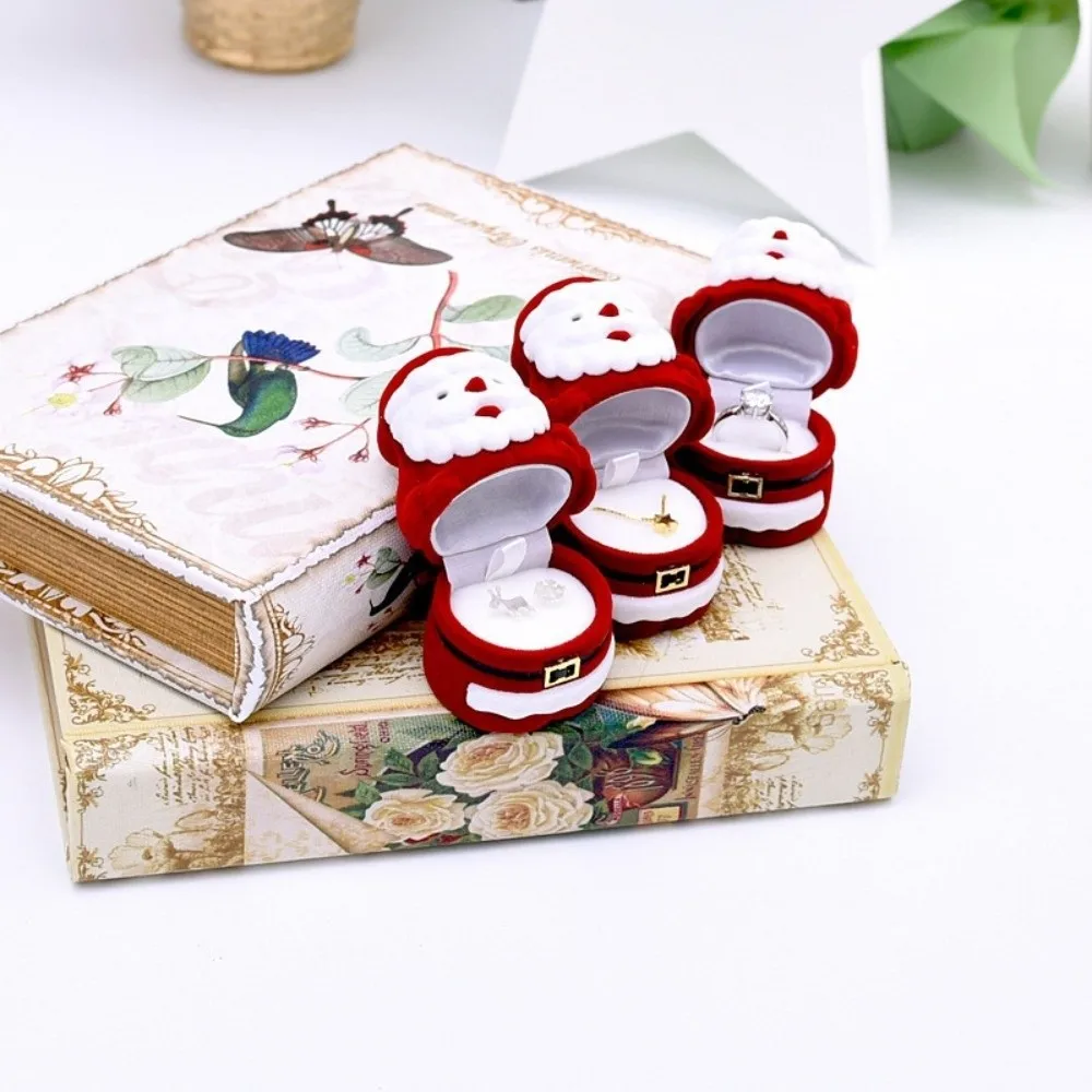 ระฆังคริสต์มาสกล่องเครื่องประดับคริสต์มาส Snowman Flocked เครื่องประดับต้นคริสต์มาส Anti-collision Storage Santa Claus แหวนกล่องของขวัญ