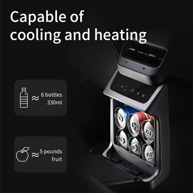 For Tesla Model Y Car Refrigerator, Capable of Cooling and Heating, Rear Non-destructive Installation of Small Refrigerator
