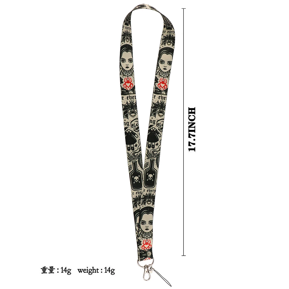 Wednesday Halloween Horror Movie Lanyards Phone Rope Badge Holder Neck Straps Set ID Card Bus Card Lanyards Fashion Accessories