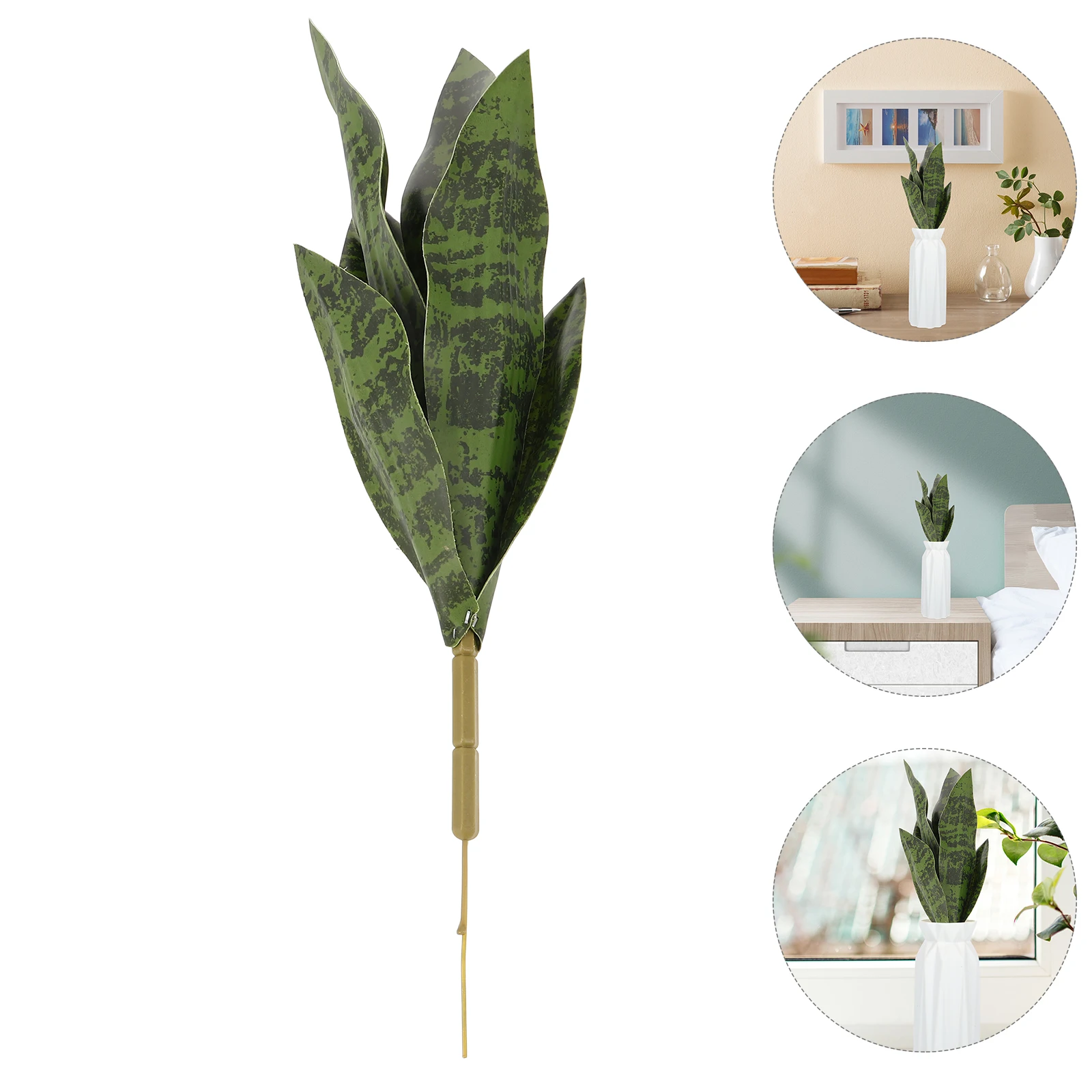 

1pc Artificial Snake Realistic Faux Leaves Home Snake Plant Adornment Decor Indoor Plants Non-Fading PEVA MaterialPlants