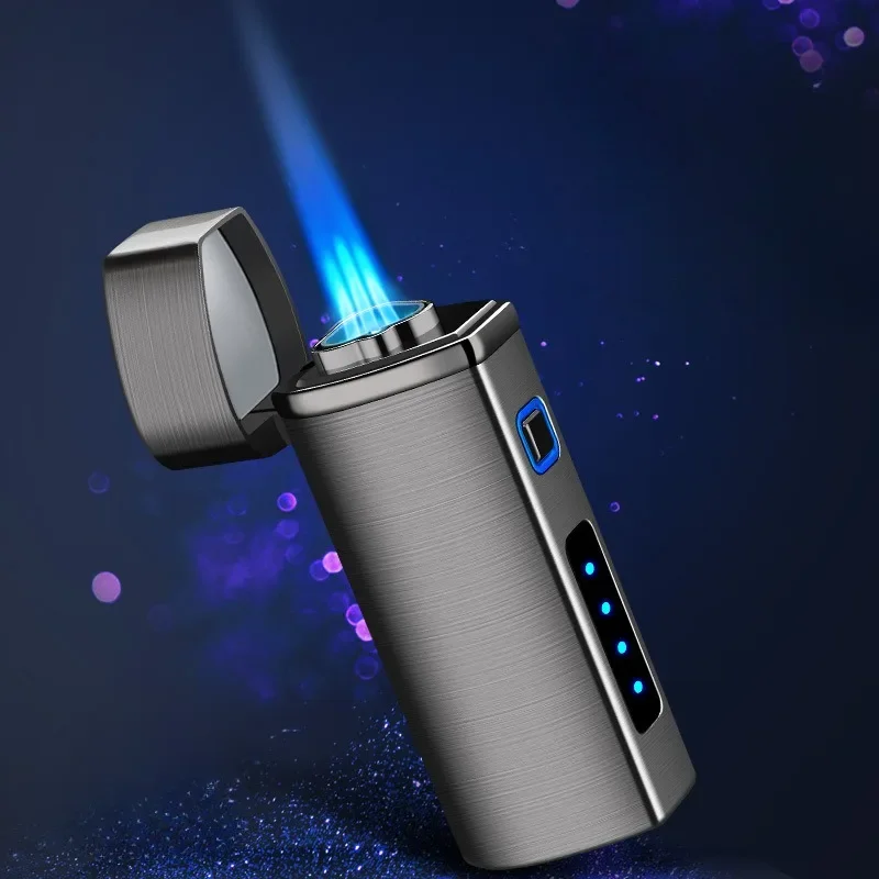 Touch Sensing Gas Lighter Metal Electric USB Outdoor Windproof Lighter and Cigar Tool Flame Jet High Flame Lighter for Men Gift - Image 3