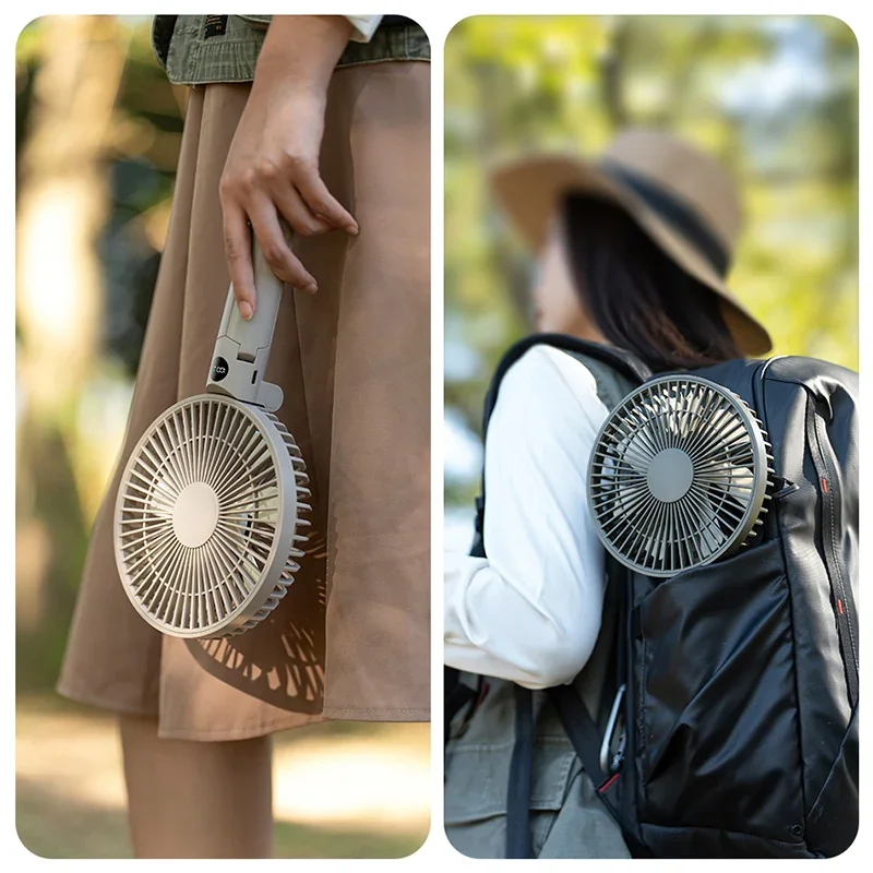 

Rechargeable Camping Fan Foldable Handheld Desktop Tripod Fan Outdoor Tent Ceiling Portable Fan