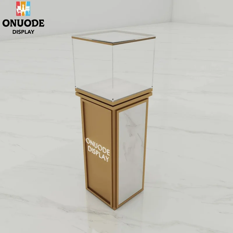 custom.High-end Jewelry Display Stand Custom Corner Tower Jewelry Showcase Glass White Jewelry Window Display Cabinet