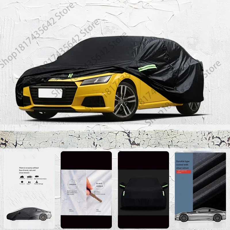 

For Audi TT Fit Outdoor Protection Full Car Covers 210T Snow Cover Sunshade Waterproof Dustproof Exterior Car cover Black