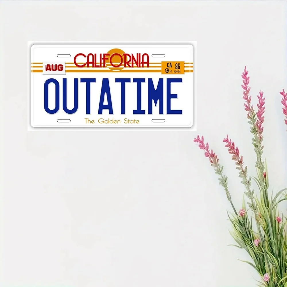 The Back To The Future Replica Stamped Aluminum License Plate Marked 'Outatime', A 12x6 - Inch Novelty Car Tag for Collectors images - 6