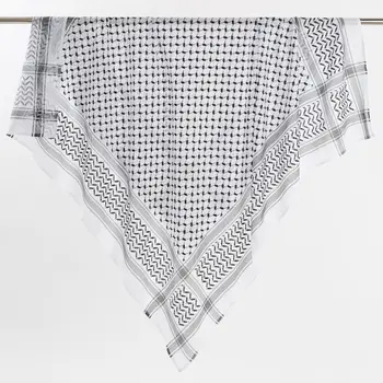 傳統阿拉法特庫菲耶巴勒斯坦黑白阿拉伯卡菲亞頭巾中東圍巾披肩提花頭巾 6 最佳銷售 巴勒斯坦頭巾(阿拉伯頭巾) - №1