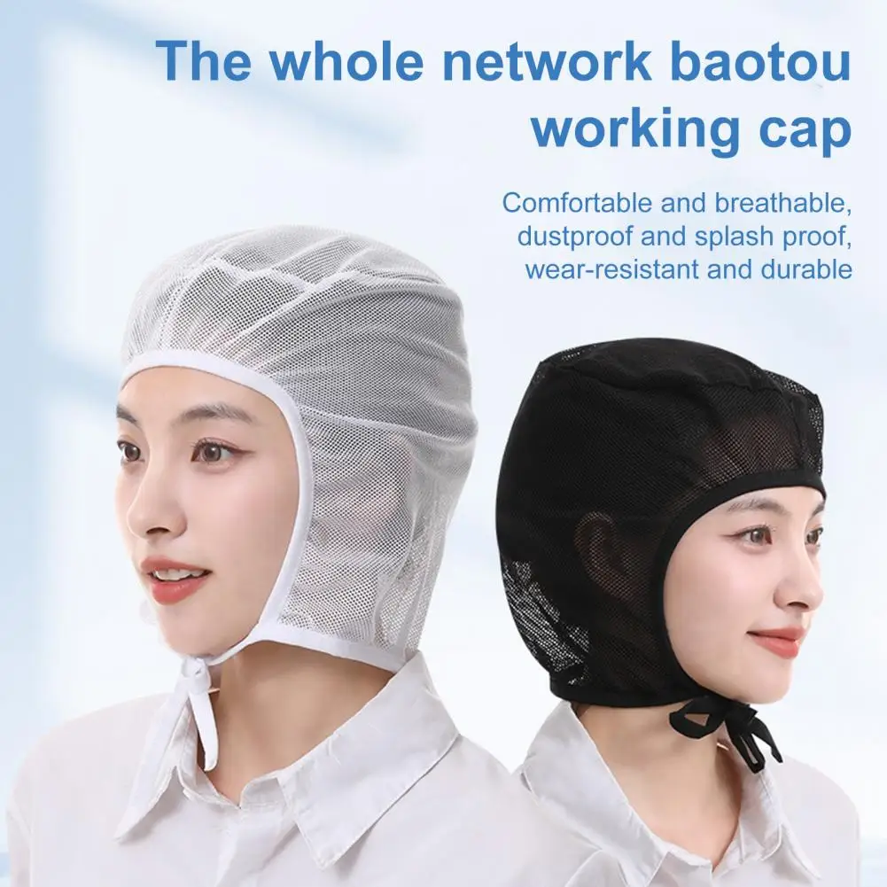 Protective Dust Cap Breathable Mesh Dust Cap with Straps for Factories Workshops Secure Fit Unisex Anti slip Hair Hat