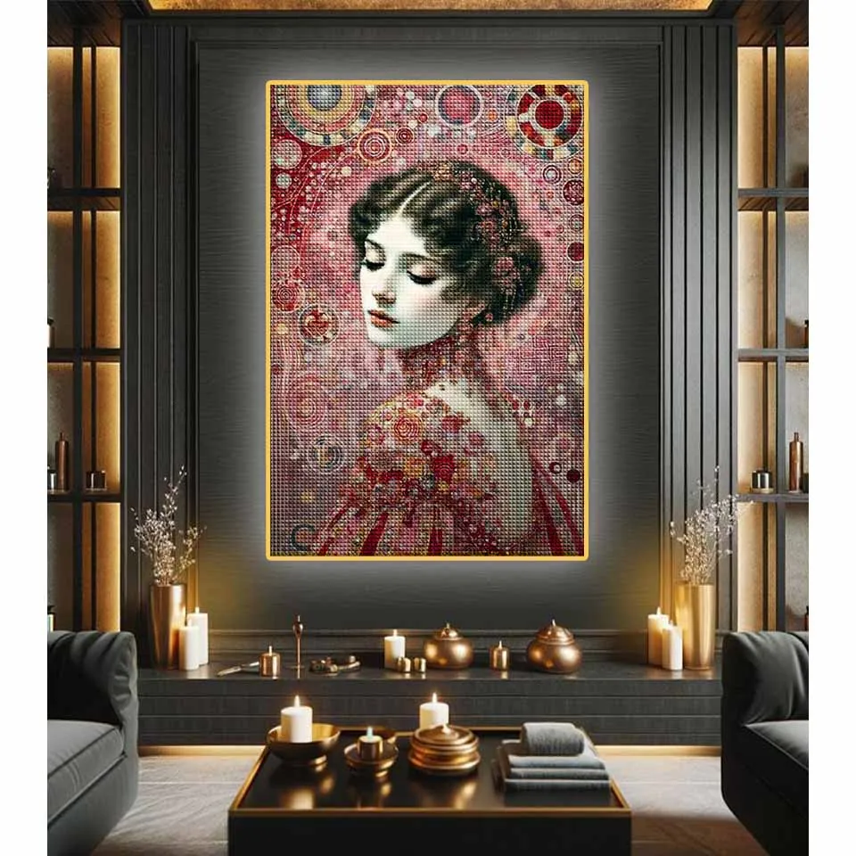 Diamond Painting Art Kit DIY Feminine Abstract Art Gemstone Cross Stitch 5D Rhinestone Diamond Embroidery Handmade Home Decor