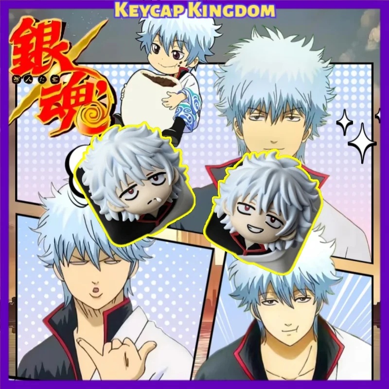 Gintama Anime Keycap Personalized Mechanical Keyboard Point Keycap 3D Printing Resin Custom Artisan Keycap Cute Cartoon Gift