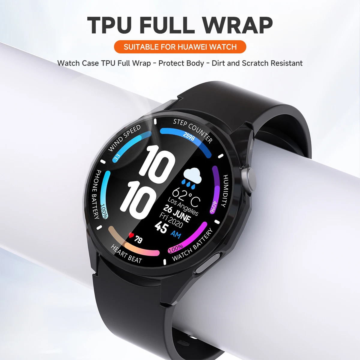 화웨이 워치 GT 6 41mm 46mm용 TPU 케이스, 스크린 보호 케이스, 소프트 TPU 전면 보호 범퍼 커버, 워치 GT6 액세서리