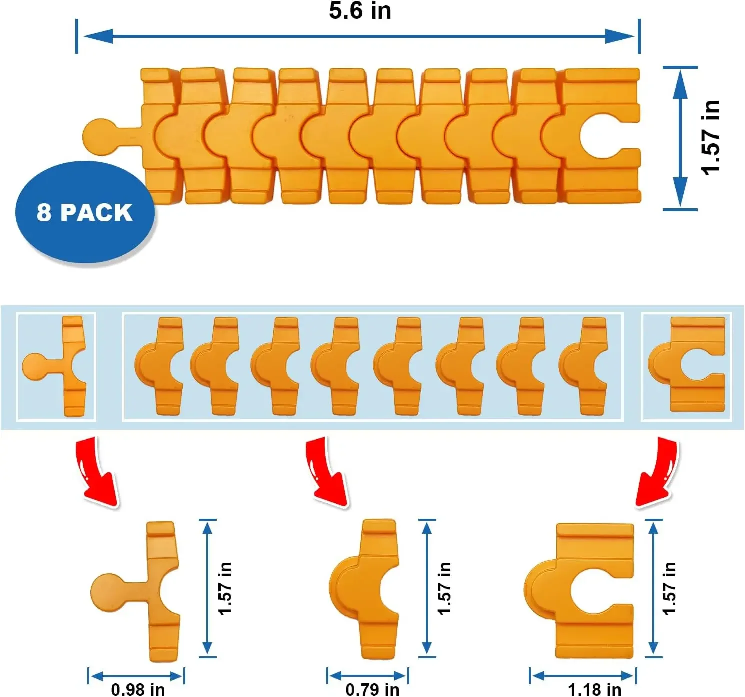 Zubehör für Holzeisenbahnschienen, 8er-Pack bunte, flexible Schienen, kompatibel mit allen großen Marken, Holzeisenbahnschienen, Weihnachtsgeschäft