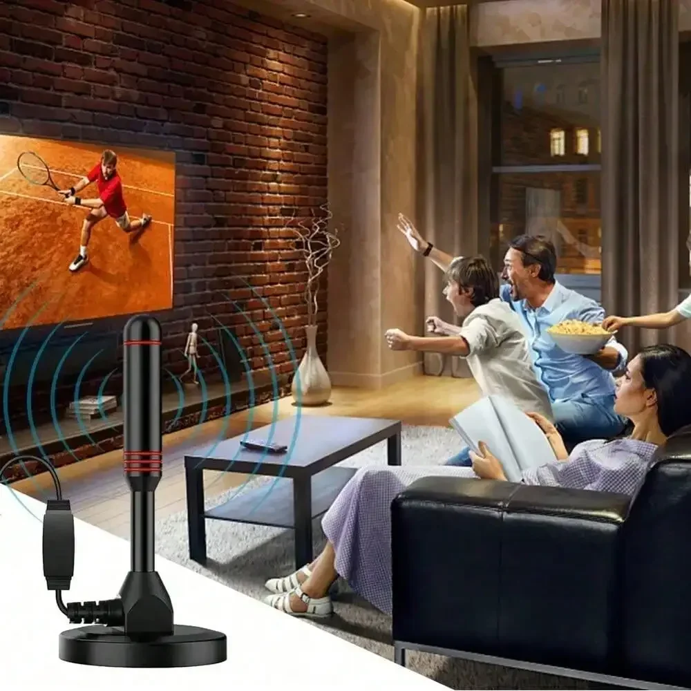 هوائي تلفزيون رقمي عالي الدقة هوائي داب مضخم داخلي 200 ميل تلفزيون عالي الدقة مع مكبر للصوت VHF/UHF مجموعة جوية خارجية سريعة الاستجابة #5