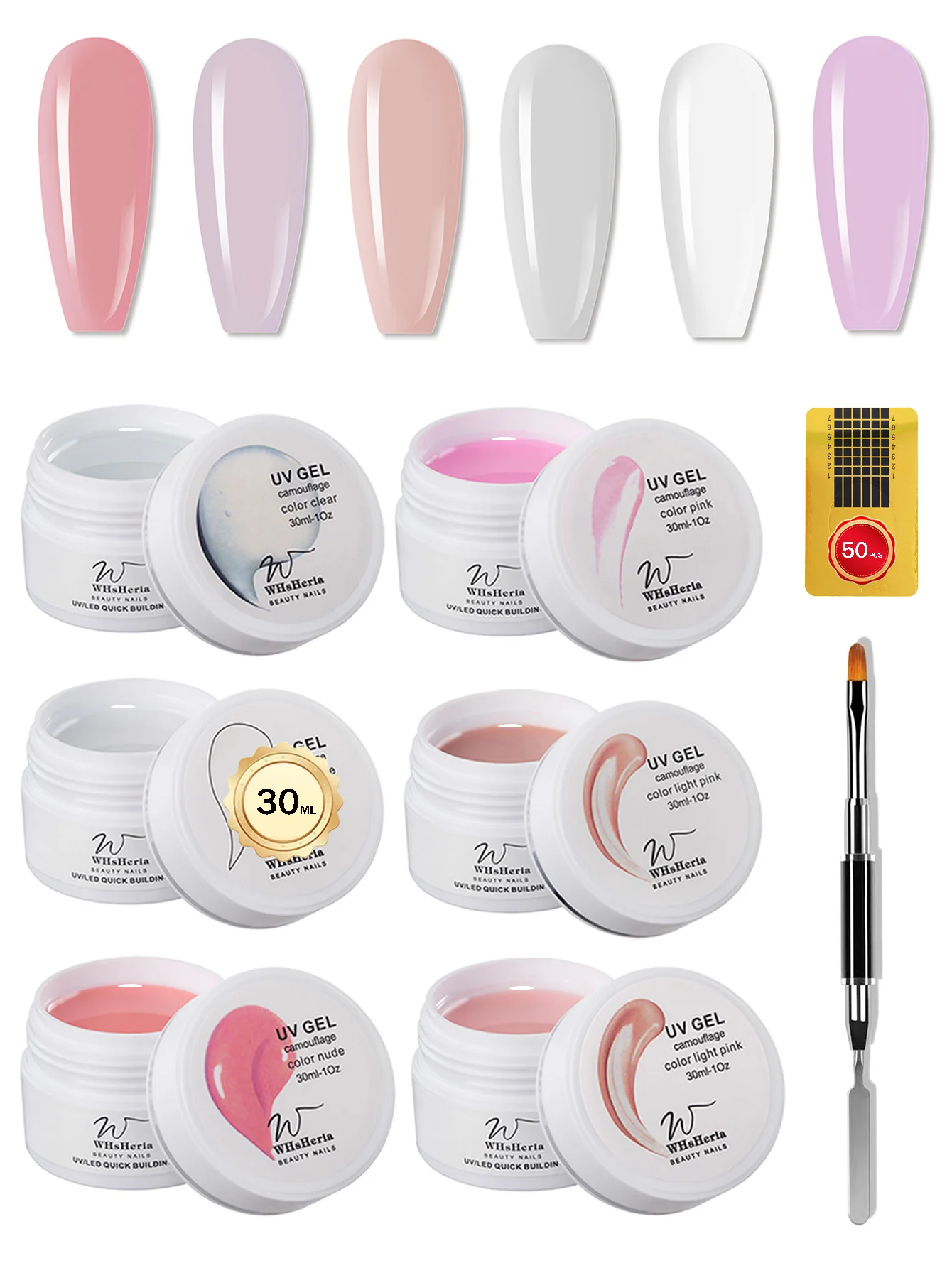 

1 унция/30 мл прозрачный розовый белый 6 шт. гель-строитель для ногтей, скульптурный формовочный гель для начинающих и профессиональных салонов DlY