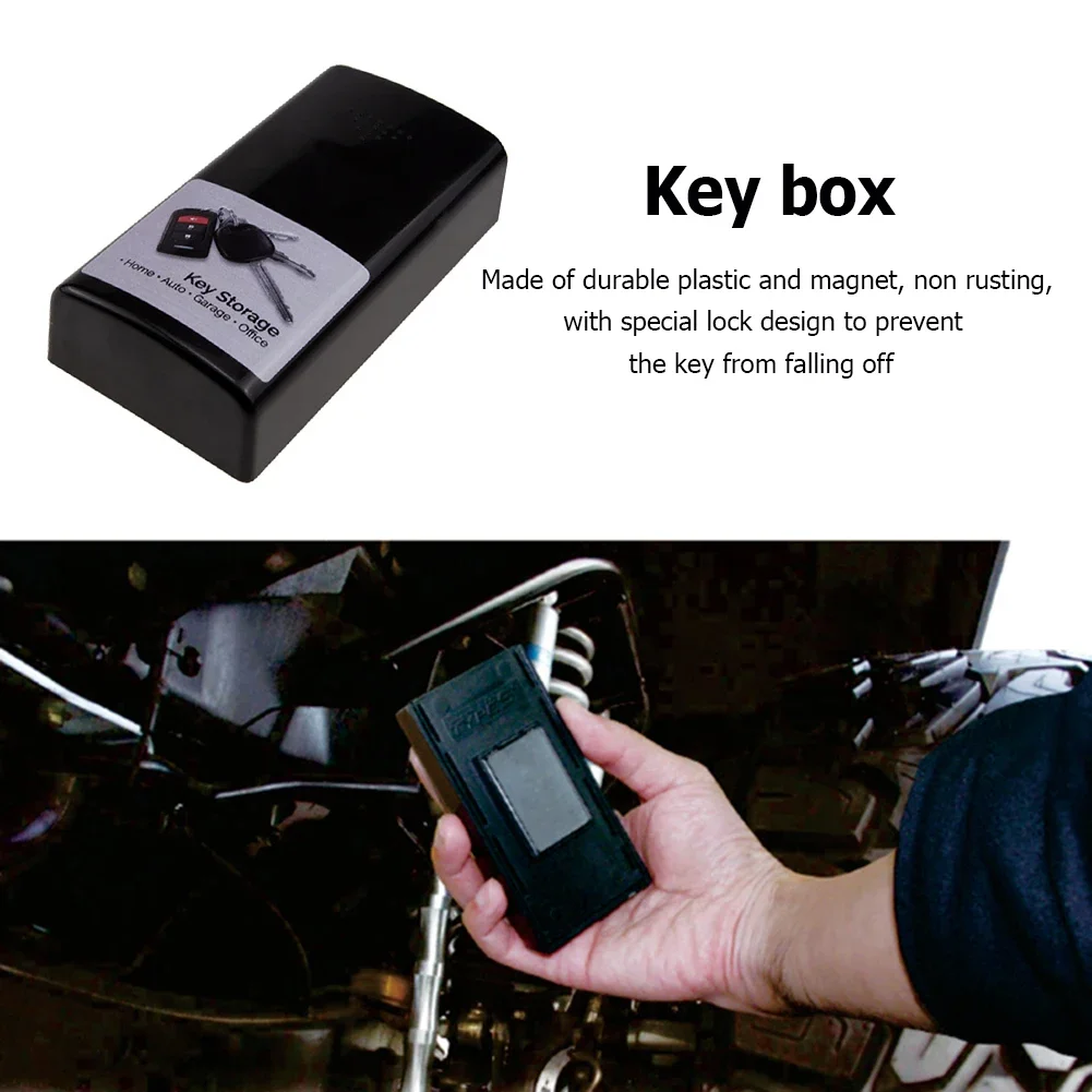 2-1PCS Portable Car Key Secret Box Magnetic Creative Key Storage Case Hidden Black Outdoor
