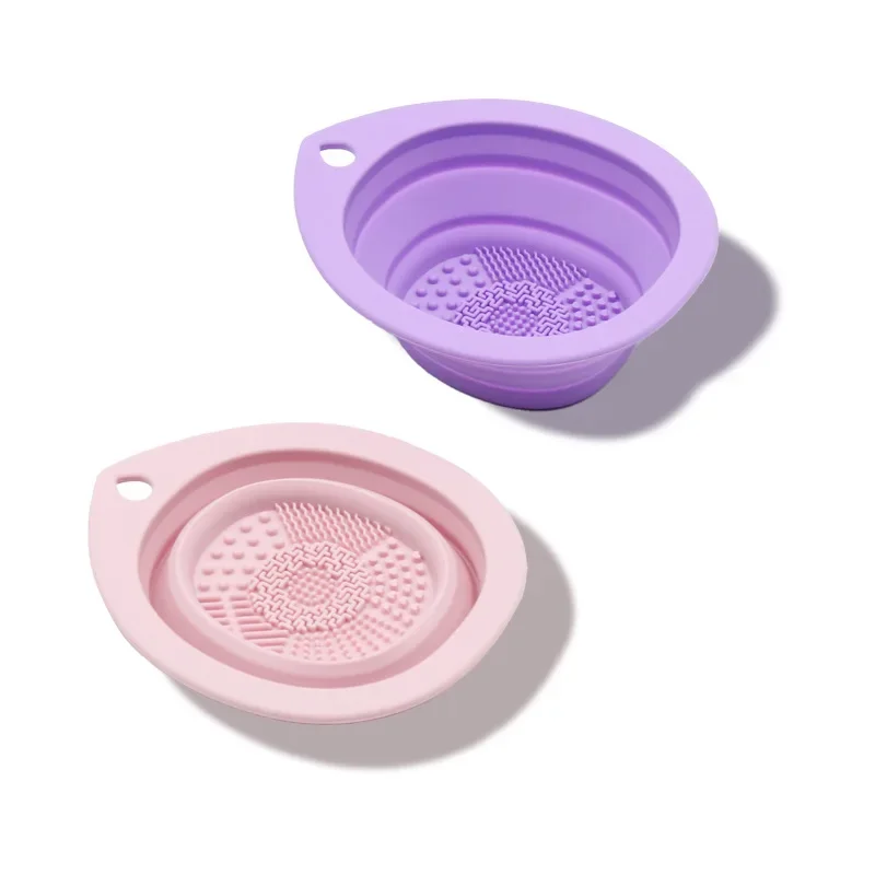 Silicone Makeup Brush Cleaner Folding Powder Puff Cleaning Bowl Eyeshadow Brushes Washing Soft Mat Beauty Tools Scrubber Box