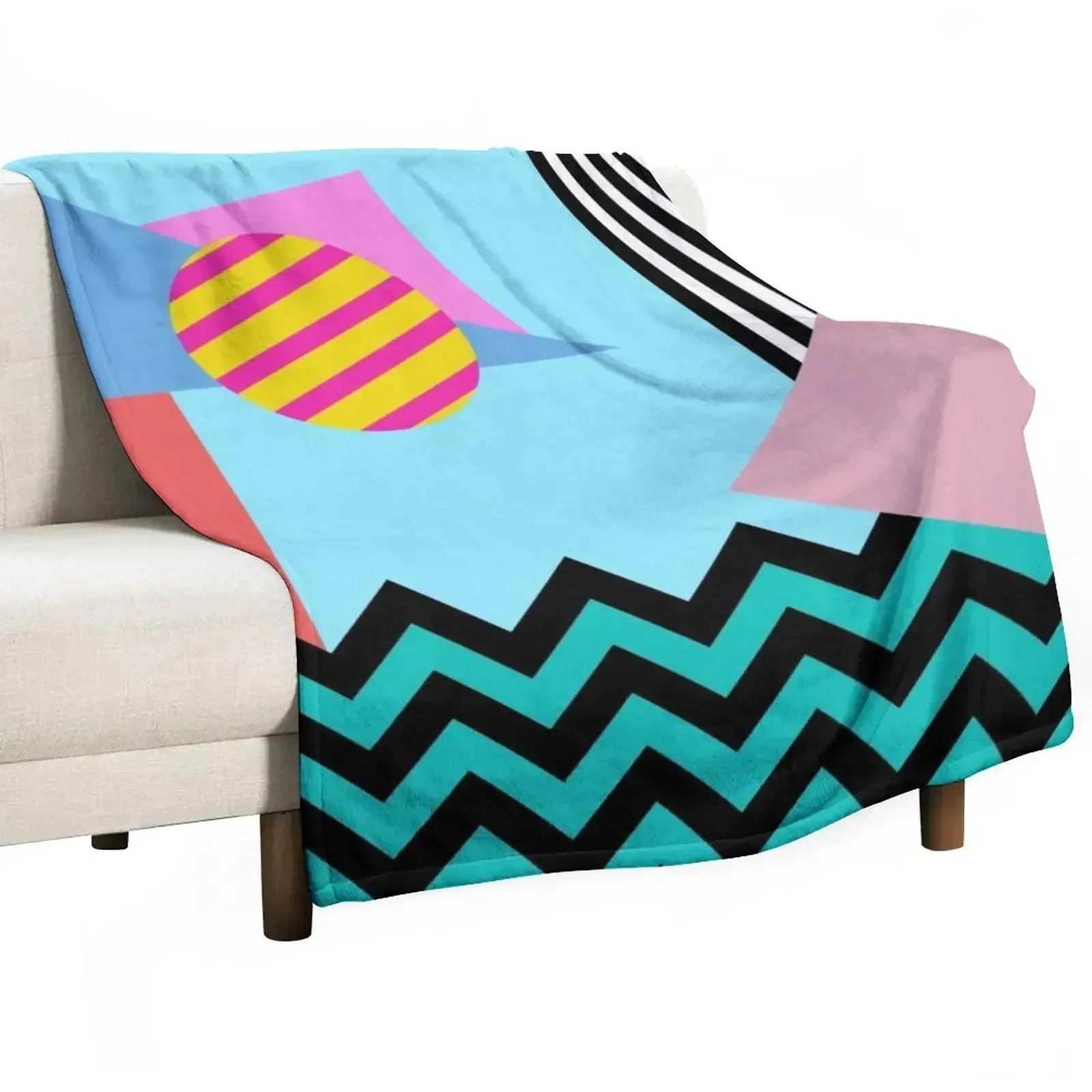 80s Memphis Design Pattern Throw Blanket Fashion Sofas Picnic Beach Flannel Blankets