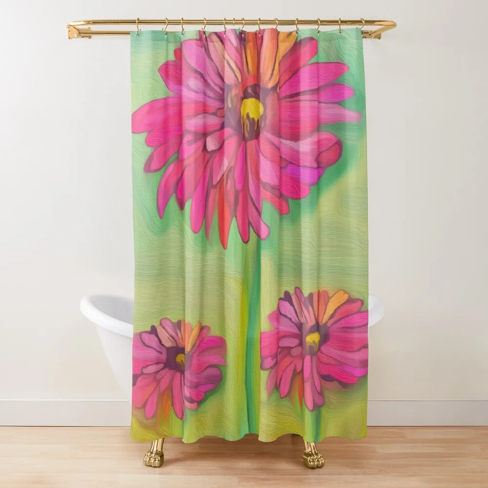 

Julie’s Gerbera Daisies Shower Curtain Bathroom Deco Waterproof Fabric Shower Shower For Bathroom Curtain