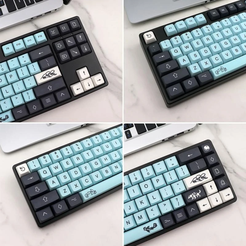 F68C PBT Keycaps XDA Ladder Layout 132-Key 5 Sides Dye Sublimation Keycap Set for / /  Mechanical Keyboard
