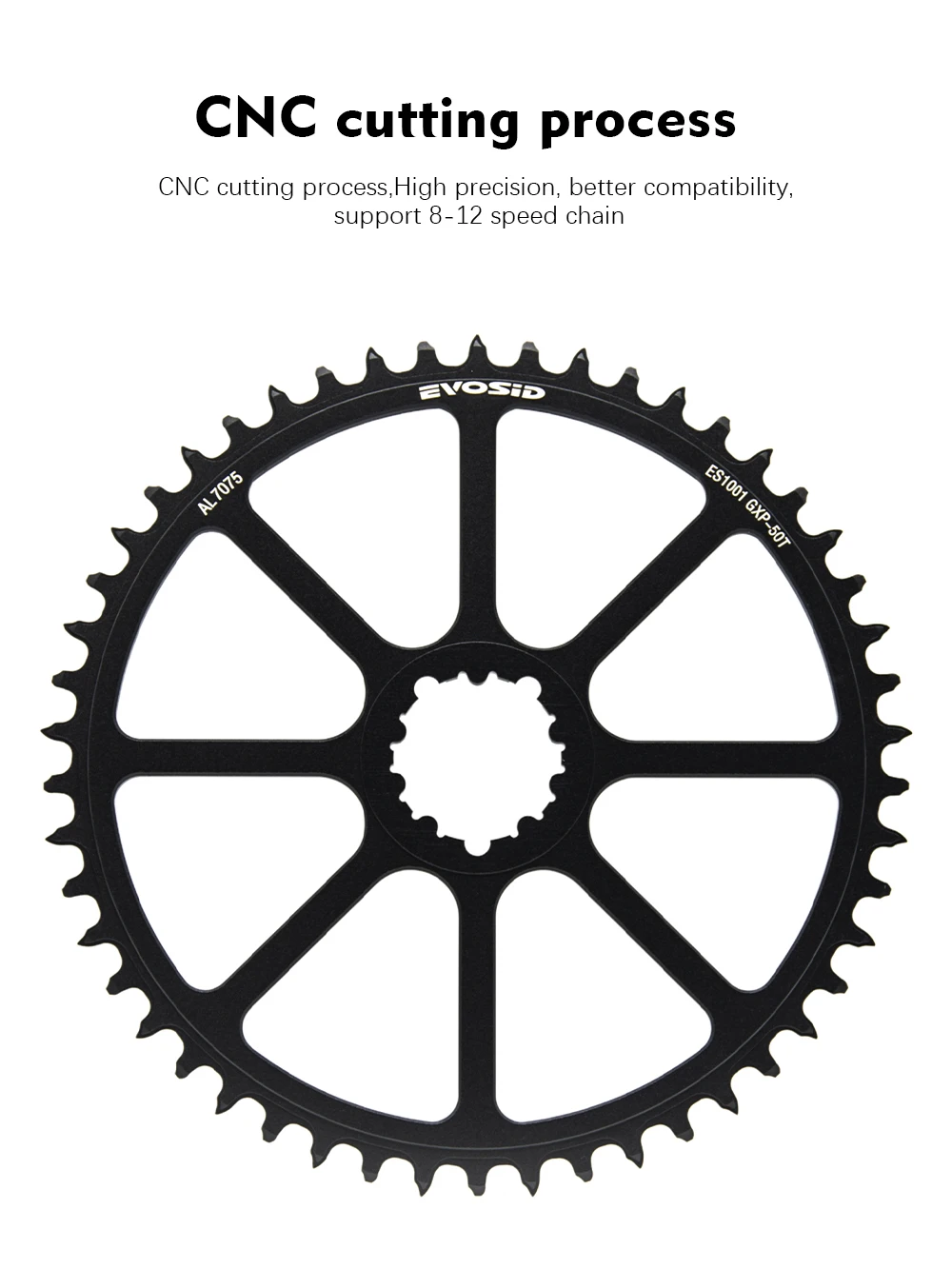 EVOSID Rennrad 40 42 44 46 48 50T Ultraleichtes Direktmontage-Schmalbreit-Zahnkranz mit 3mm Offset – Detail 6