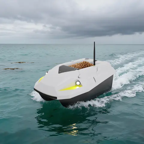 เรือตกปลา LED Rc พร้อม GPS - อายุการใช้งานแบตเตอรี่ 4 ชม., ช่องใส่เหยื่อขนาด 21.5×13.8×9.3 ซม., มอเตอร์แบบแปรงถ่าน 590 (ปลั๊กแบบ US)