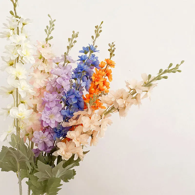 2 Fork Artificial Flocking Delphinium Flowers Wedding Home Decoration Furnishing Flowers Wedding Decoration Hyacinth Flower