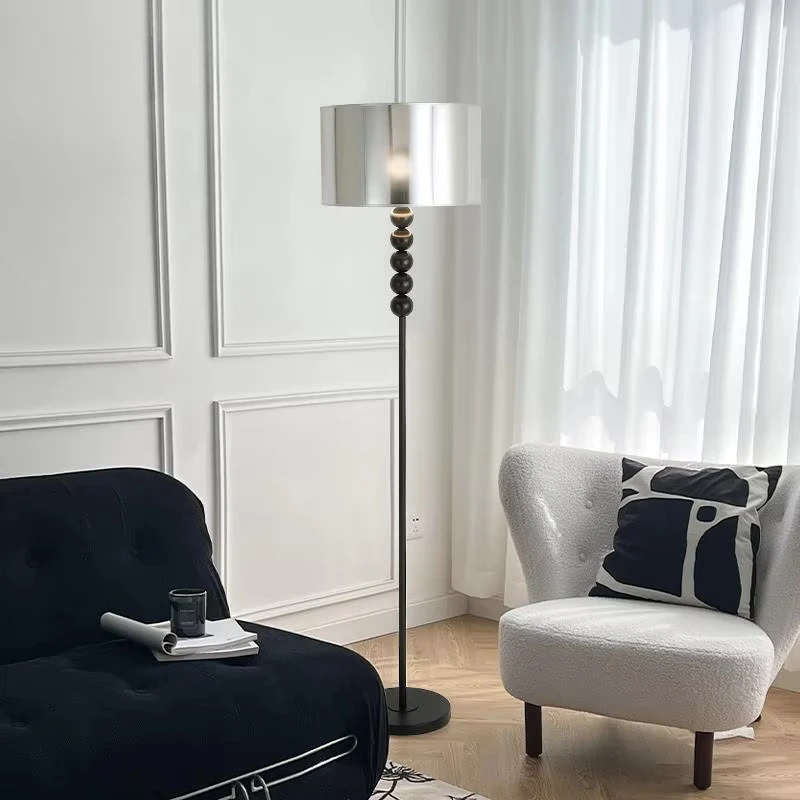 

LED Retro Chrome Fabric Floor lamp Living Room Bedroom Sofa Corner Bauhaus Floor Light E27