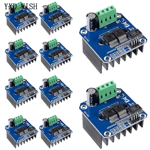 Módulo de controlador de Motor de alta potencia BTS7960 43A, puente H, bricolaje, Robot de coche inteligente, placa controladora de Motor de refrigeración Semiconductor, 10 Uds.