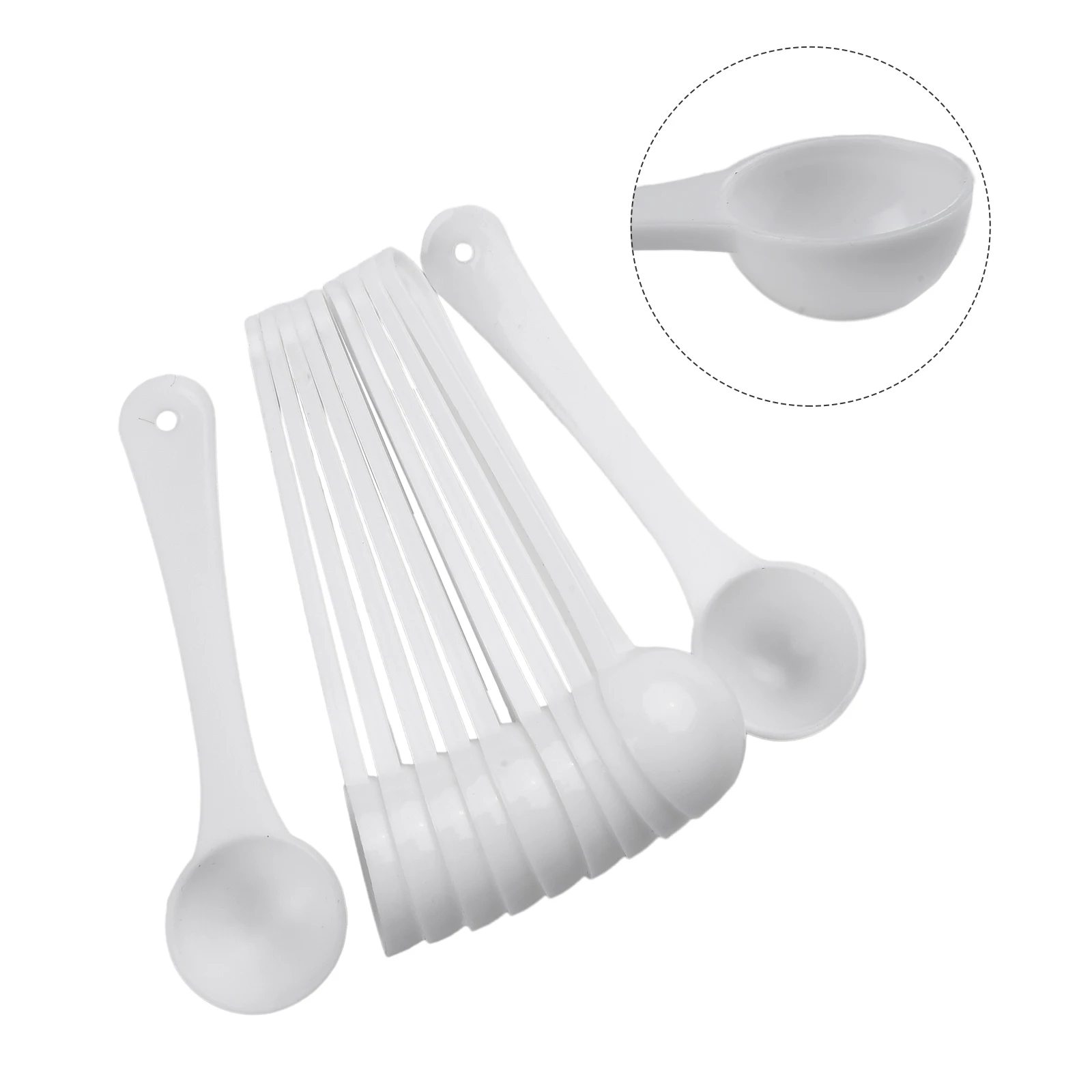 Colher De Medição De Plástico Branco, Colheres De Grama, Cozimento De Alimentos, Medicina, Leite Em Pó, Café Em Pó, Colher De Tempero, 1g, 50Pcs