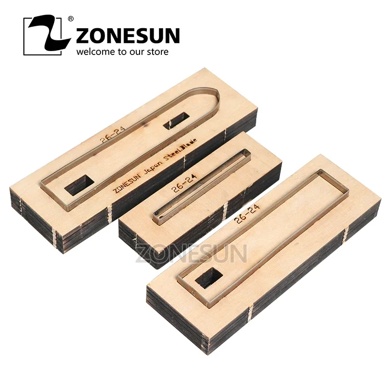 ZONESUN 26-24 Customized leather cutting die Leather DIY Craft supply watchband strap Wooden Template Punching Cutting Mould