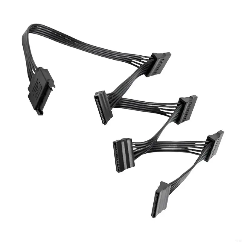 SATAs 15Pin Power Splitter Cable 1 to 6 for Desktop Hard Drive Expansion, Flexible PVC Internal Wiring Harness for Multiple 896C