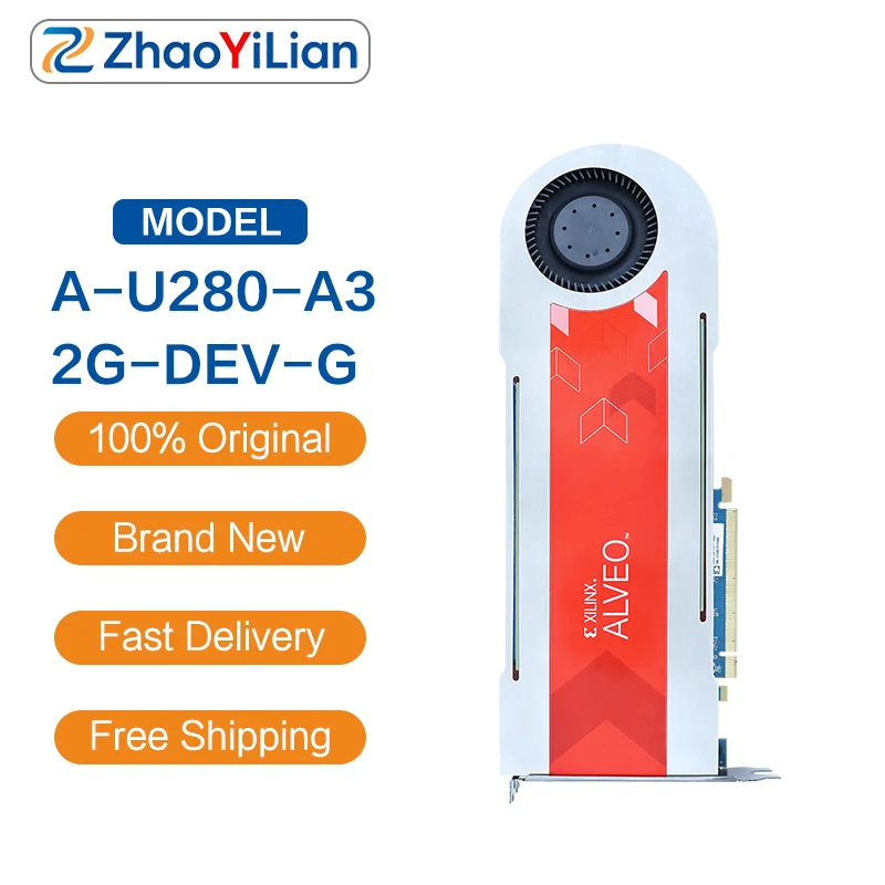 For A-U280-A32G-DEV-G AMD Xilinx Alveo U280 Active Cooling FPGA Accelerator Card 32GB DDR4 8GB HBM2 AI Inference Server Board