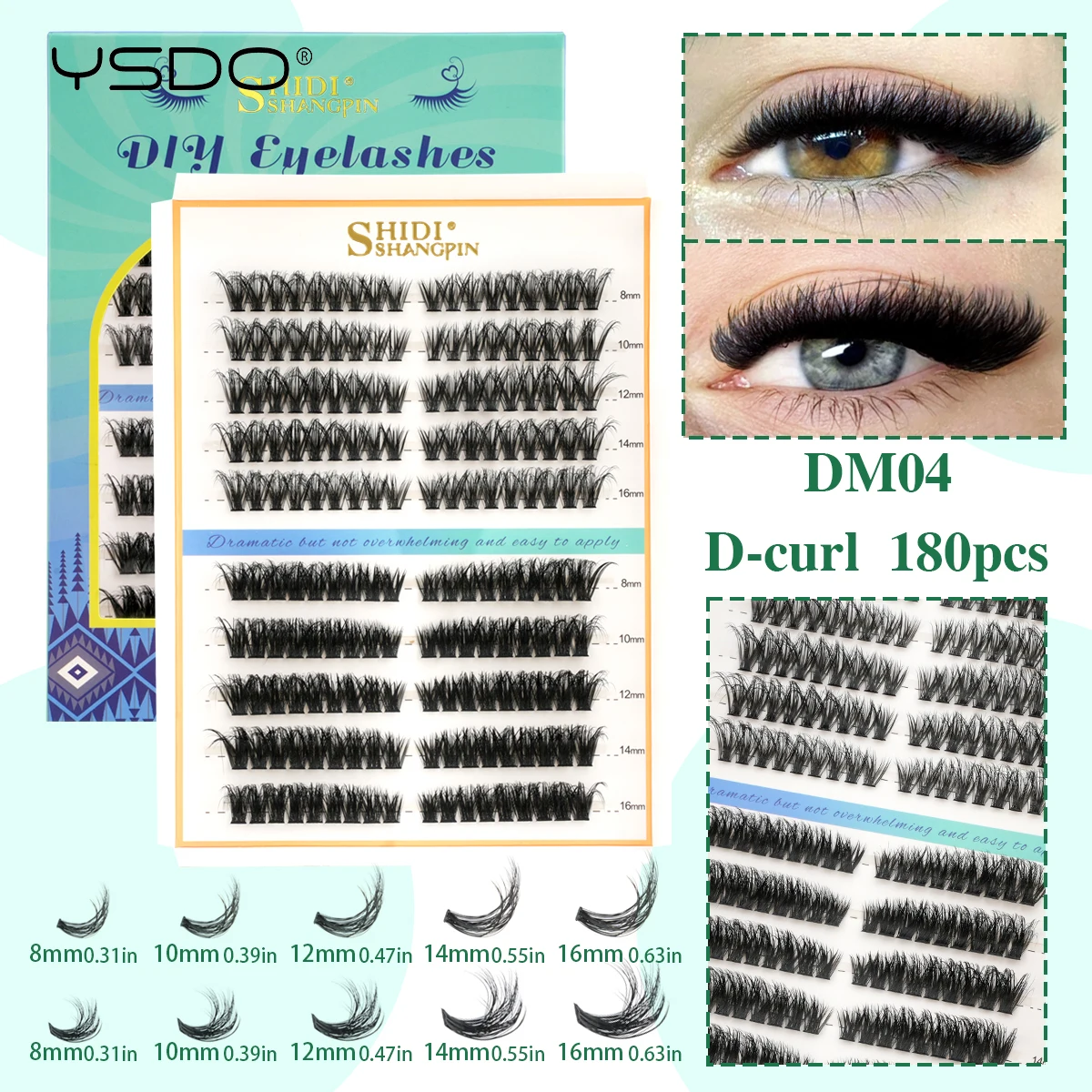 YSDO DIY Einzelwimpern D-Curl Natürliche Wimpernverlängerung Volumen Weiche 3D Nerz Falsche Wimpern Wimpernbüschel Make-up Faux Cils – Detail 15